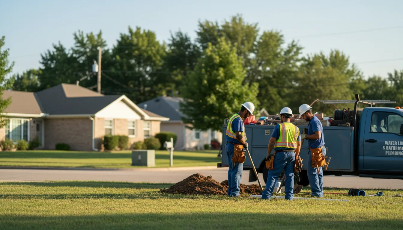 Residential water line and bathroom plumbing service in Lafayette, TN